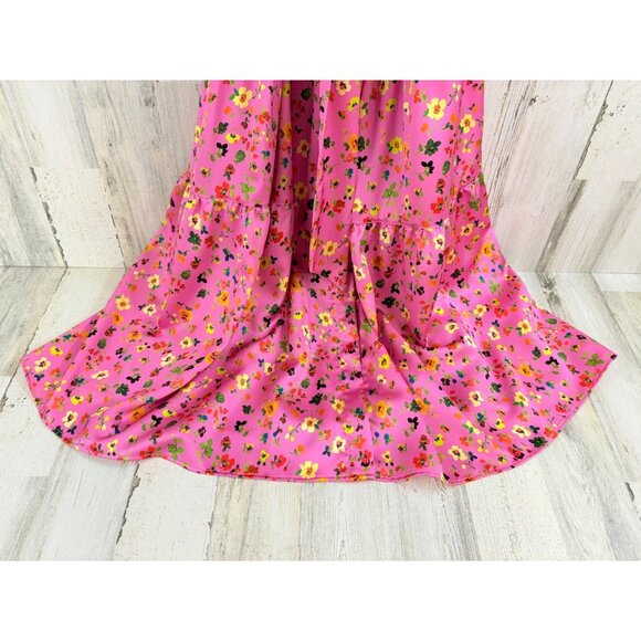 Ann Mashburn Sz S Isla Maxi Dress Pink Floral Charmeuse EUC - Picture 6 of 16
